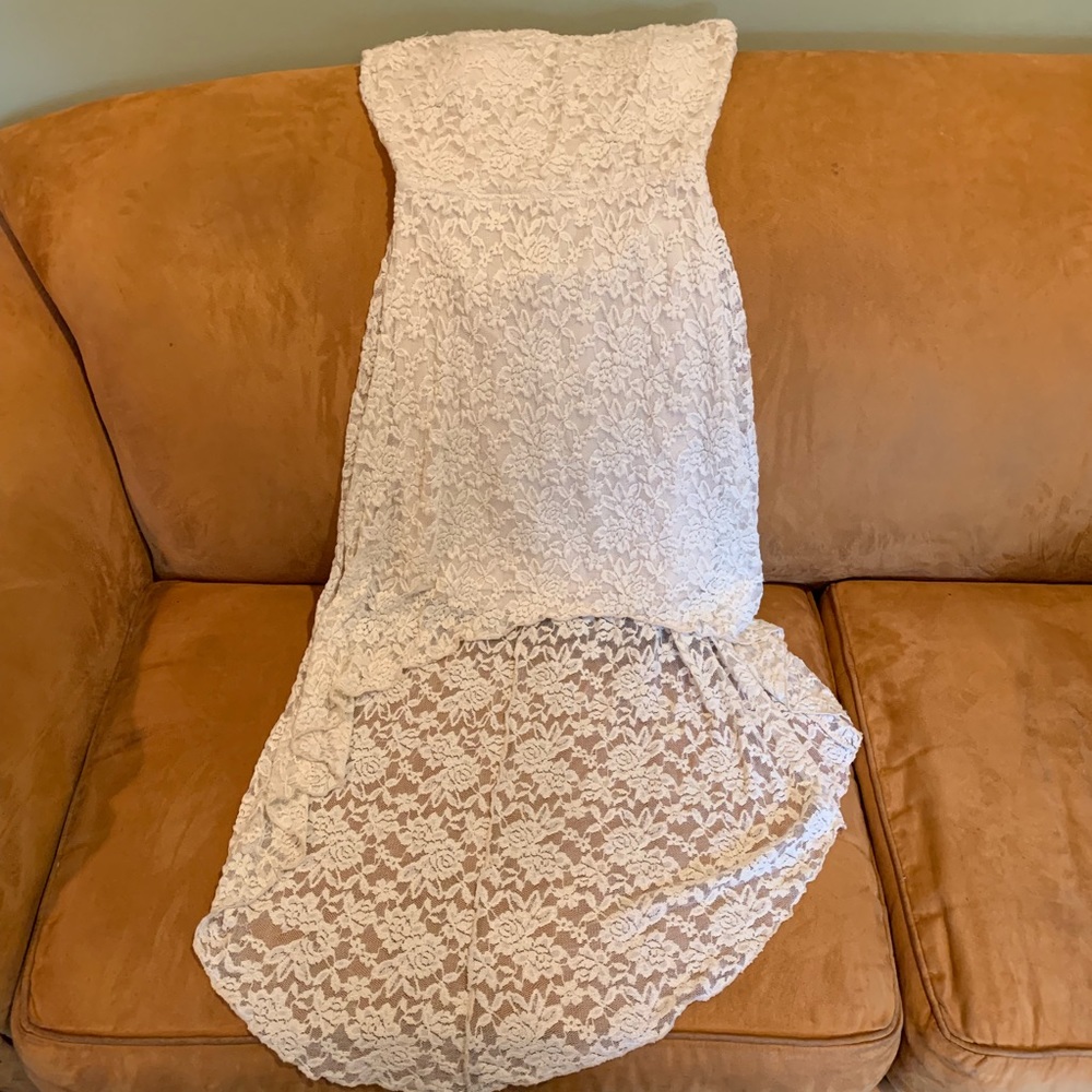 Deb Hi-Lo Strapless Lace Summer Dress